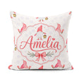 Custom Name Cute Christmas Gnome Lantern Snow Polka Dot Seamless Square Filled Cushion Throw Pillow Sofa Bed Home Decor Zip Washable UK Made
