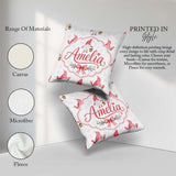 Custom Name Cute Christmas Gnome Lantern Snow Polka Dot Seamless Square Filled Cushion Throw Pillow Sofa Bed Home Decor Zip Washable UK Made