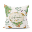 Custom Name Elegant Christmas Branch Mistletoe Ornament Seamless Square Filled Cushion Throw Pillow Sofa Bed Home Decor Zip Washable UK Made
