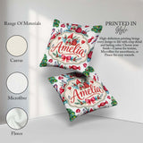 Custom Name Whimsical Christmas Gnome Tree Candy Holiday Pattern Square Filled Cushion Throw Pillow Sofa Bed Home Decor Zip Washable UK Made