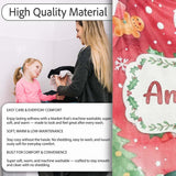 Watercolor Gingerbread Cookie Gift Holly Snowflake Christmas Lovely  Personalised Custom Name Super Soft Fleece Blanket Bed Sofa Throw