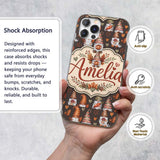 Cute Autumn Gnome Pumpkin Mushroom Leaf Heart Custom Name Protective Phone Case Mobile Cover Durable Everyday Smartphone Shock Resistant