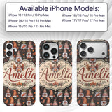 Cute Autumn Gnome Pumpkin Mushroom Leaf Heart Custom Name Protective Phone Case Mobile Cover Durable Everyday Smartphone Shock Resistant