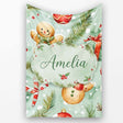 Cute Gingerbread Snowman Candy Cane Gift Holiday Seamless Pattern  Personalised Custom Name Super Soft Fleece Blanket Bed Sofa Throw