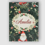 Personalised Name Watercolor Santa Claus Custom  Unique Gift Idea Elegant Feature Canvas Wall Art Print Decor Picture Ready to Hang