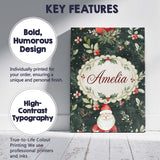 Personalised Name Watercolor Santa Claus Custom  Unique Gift Idea Elegant Feature Canvas Wall Art Print Decor Picture Ready to Hang