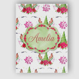 Personalised Name Cute Unicorn Christmas Custom  Unique Gift Idea Elegant Feature Canvas Wall Art Print Decor Picture Ready to Hang
