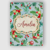 Personalised Name Watercolor Christmas Custom  Modern Room Accent Elegant Feature Canvas Wall Art Print Decor Picture Ready to Hang