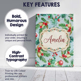 Personalised Name Watercolor Christmas Custom  Modern Room Accent Elegant Feature Canvas Wall Art Print Decor Picture Ready to Hang