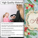 Watercolor Christmas Wreath Holly Berry Pine Branch Seamless Pattern  Personalised Custom Name Super Soft Fleece Blanket Bed Sofa Throw