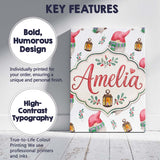 Personalised Name Cute Christmas Gnome Custom  Modern Room Accent Elegant Feature Canvas Wall Art Print Decor Picture Ready to Hang