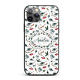 Watercolor Winter Branch Pine Leaf Berry Natural Custom Name Protective Phone Case Mobile Cover Durable Everyday Smartphone Shock Resistant