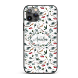 Watercolor Winter Branch Pine Leaf Berry Natural Custom Name Protective Phone Case Mobile Cover Durable Everyday Smartphone Shock Resistant