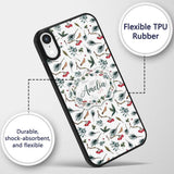 Watercolor Winter Branch Pine Leaf Berry Natural Custom Name Protective Phone Case Mobile Cover Durable Everyday Smartphone Shock Resistant