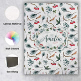 Personalised Name Watercolor Winter Branch Custom  Unique Gift Idea Elegant Feature Canvas Wall Art Print Decor Picture Ready to Hang