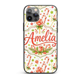 Cute Candy Cane Lollipop Sweet Treat Festive Custom Name Protective Phone Case Mobile Cover Durable Everyday Smartphone Shock Resistant