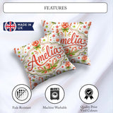 Custom Name Cute Candy Cane Lollipop Sweet Treat Festive Pattern Square Filled Cushion Throw Pillow Sofa Bed Home Decor Zip Washable UK Made