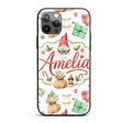 Cute Christmas Gnome Gift Candy Cane Holiday Custom Name Protective Phone Case Mobile Cover Durable Everyday Smartphone Shock Resistant
