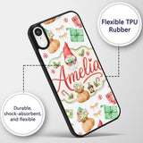 Cute Christmas Gnome Gift Candy Cane Holiday Custom Name Protective Phone Case Mobile Cover Durable Everyday Smartphone Shock Resistant