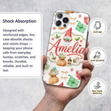 Cute Christmas Gnome Gift Candy Cane Holiday Custom Name Protective Phone Case Mobile Cover Durable Everyday Smartphone Shock Resistant