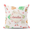 Custom Name Christmas Gnome Present Candy Cane Holiday Seamless Square Filled Cushion Throw Pillow Sofa Bed Home Decor Zip Washable UK Made