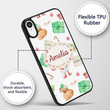 Cute Christmas Gnome Present Candy Cane Holiday Custom Name Protective Phone Case Mobile Cover Durable Everyday Smartphone Shock Resistant