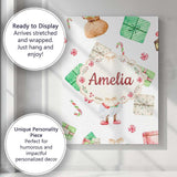 Personalised Name Cute Christmas Gnome Custom  Modern Room Accent Elegant Feature Canvas Wall Art Print Decor Picture Ready to Hang