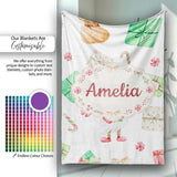 Cute Christmas Gnome Present Candy Cane Holiday Seamless Pattern  Personalised Custom Name Super Soft Fleece Blanket Bed Sofa Throw