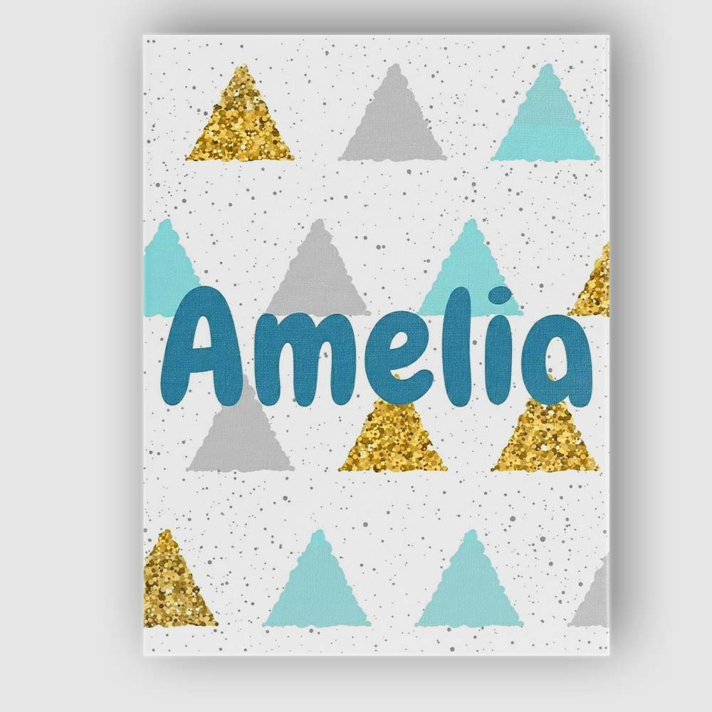 Personalised Name Modern Christmas Tree Custom  Unique Gift Idea Elegant Feature Canvas Wall Art Print Decor Picture Ready to Hang
