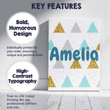 Personalised Name Modern Christmas Tree Custom  Unique Gift Idea Elegant Feature Canvas Wall Art Print Decor Picture Ready to Hang