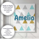 Personalised Name Modern Christmas Tree Custom  Unique Gift Idea Elegant Feature Canvas Wall Art Print Decor Picture Ready to Hang