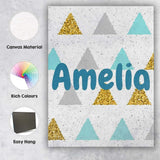 Personalised Name Modern Christmas Tree Custom  Unique Gift Idea Elegant Feature Canvas Wall Art Print Decor Picture Ready to Hang
