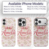 Elegant Gold Snowflake Pink Winter Printed Design Custom Name Protective Phone Case Mobile Cover Durable Everyday Smartphone Shock Resistant