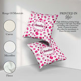Custom Name Cute Pink Box Star Festive Seamless Pattern Cute Square Filled Cushion Throw Pillow Sofa Bed Home Decor Zip Washable UK Made