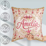 Custom Name Luxury Champagne Bottle Glitter Celebration Seamless Square Filled Cushion Throw Pillow Sofa Bed Home Decor Zip Washable UK Made