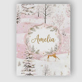 Personalised Name Winter Wonderland Deer Custom  Unique Gift Idea Elegant Feature Canvas Wall Art Print Decor Picture Ready to Hang