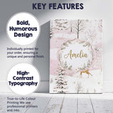 Personalised Name Winter Wonderland Deer Custom  Unique Gift Idea Elegant Feature Canvas Wall Art Print Decor Picture Ready to Hang