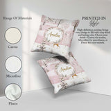 Custom Name Winter Wonderland Deer Snowy Forest Seamless Pattern Square Filled Cushion Throw Pillow Sofa Bed Home Decor Zip Washable UK Made