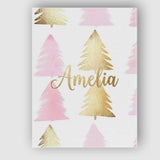 Personalised Name Minimal Pink and Gold Custom  Modern Room Accent Elegant Feature Canvas Wall Art Print Decor Picture Ready to Hang