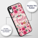 Cute Christmas Cats Gifts and Printed Design Custom Name Protective Phone Case Mobile Cover Durable Everyday Smartphone Shock Resistant