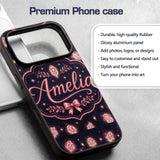 Cute Christmas String Lights Santa Printed Design Custom Name Protective Phone Case Mobile Cover Durable Everyday Smartphone Shock Resistant