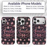 Cute Christmas String Lights Santa Printed Design Custom Name Protective Phone Case Mobile Cover Durable Everyday Smartphone Shock Resistant