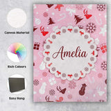 Personalised Name Cute Christmas Snowman Custom  Unique Gift Idea Elegant Feature Canvas Wall Art Print Decor Picture Ready to Hang