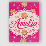 Personalised Name Festive Gingerbread Custom Modern Room Accent Creative Decorator Style Canvas Wall Art Print Decor Picture Ready to Hang