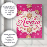 Personalised Name Festive Gingerbread Custom Modern Room Accent Creative Decorator Style Canvas Wall Art Print Decor Picture Ready to Hang