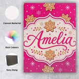 Personalised Name Festive Gingerbread Custom Modern Room Accent Creative Decorator Style Canvas Wall Art Print Decor Picture Ready to Hang