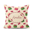 Custom Name Christmas Gift Boxes Bows Red Green Holiday Seamless Square Filled Cushion Throw Pillow Sofa Bed Home Decor Zip Washable UK Made