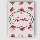 Personalised Name Poinsettia Flower Christmas Custom Unique Gift Idea Modern Room Accent Canvas Wall Art Print Decor Picture Ready to Hang