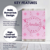 Personalised Name Cute Reindeer Snowflake Custom  Unique Gift Idea Elegant Feature Canvas Wall Art Print Decor Picture Ready to Hang