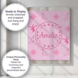 Personalised Name Cute Reindeer Snowflake Custom  Unique Gift Idea Elegant Feature Canvas Wall Art Print Decor Picture Ready to Hang